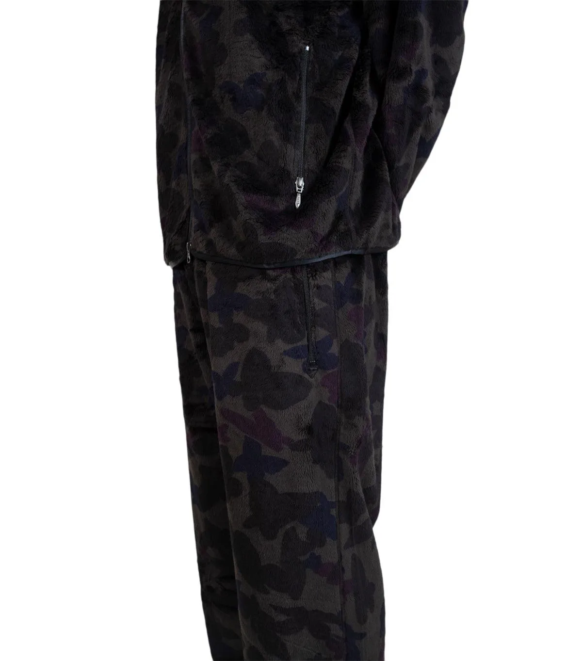 Needles Zipped W.U. Pants Micro Fur Papillon Camo Black