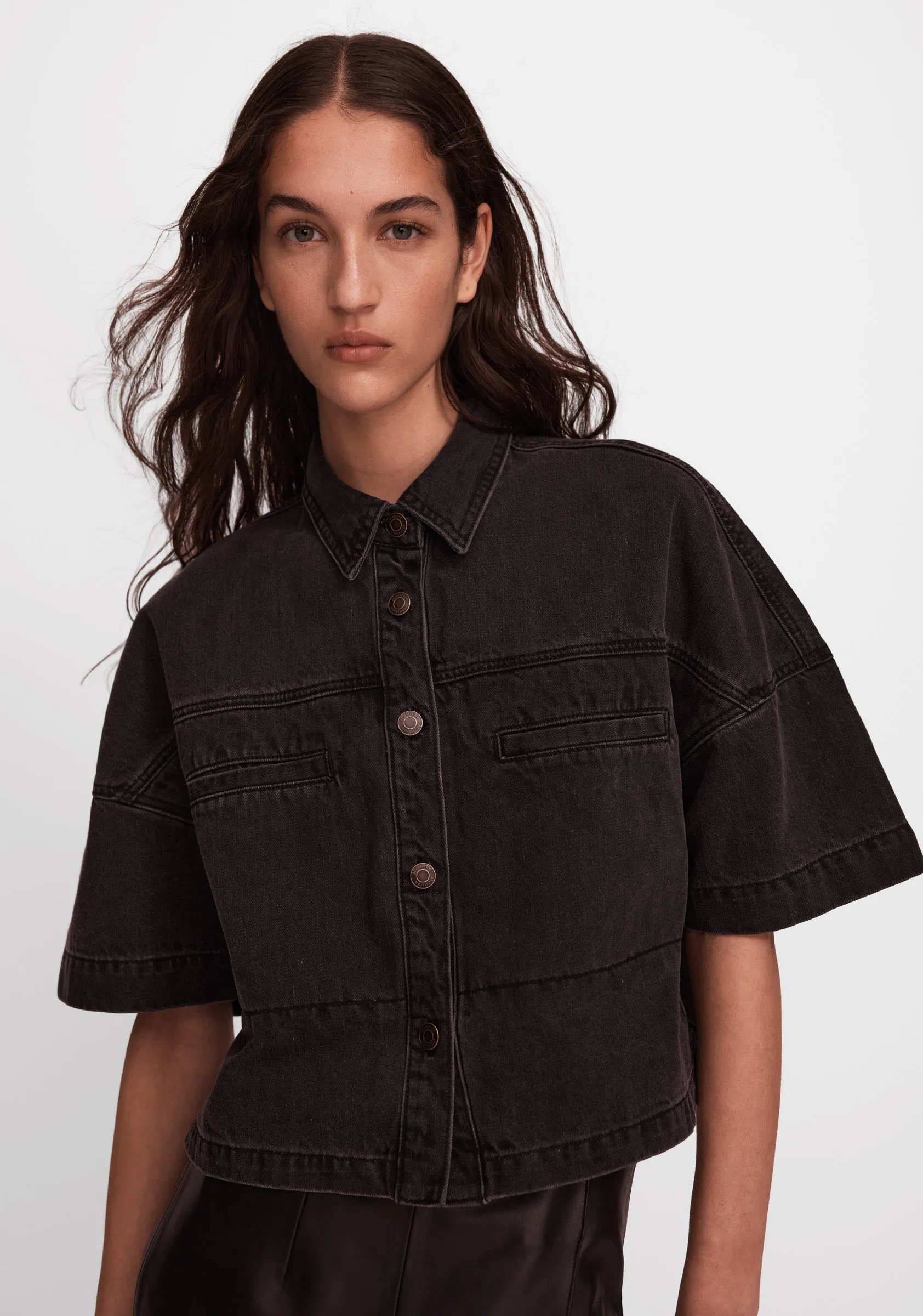 Noir Denim Shirt_Black