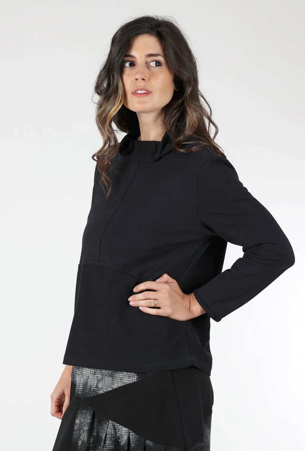 Ocean Front-Pocket Pullover, Black