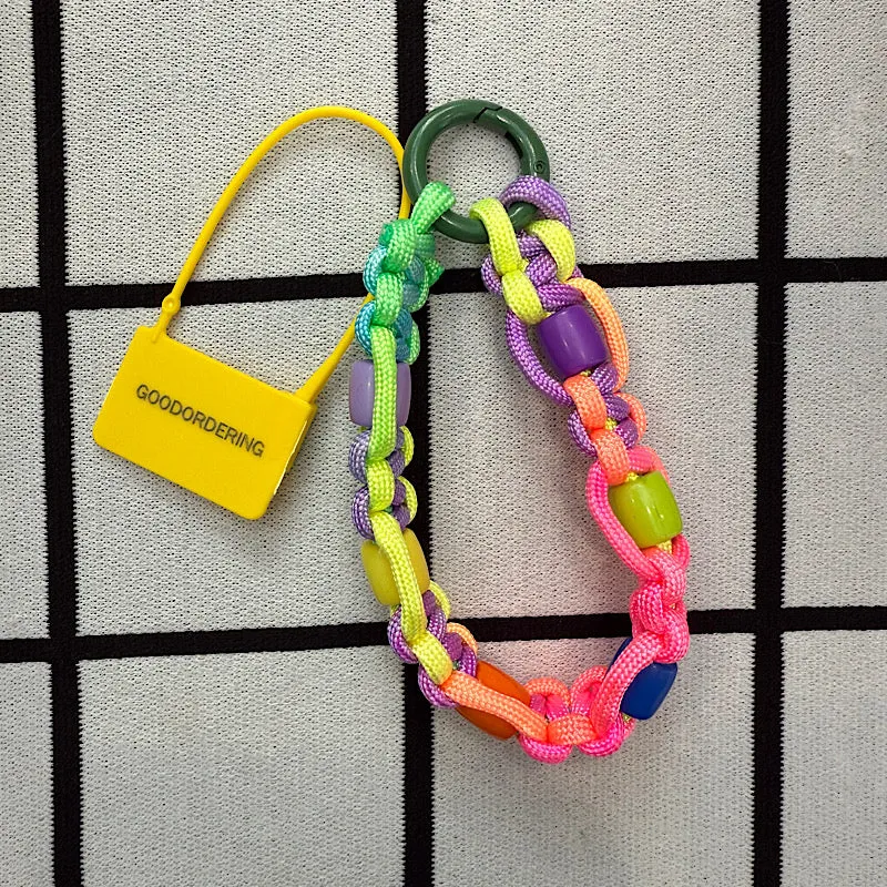 Phone wristler strap with beads