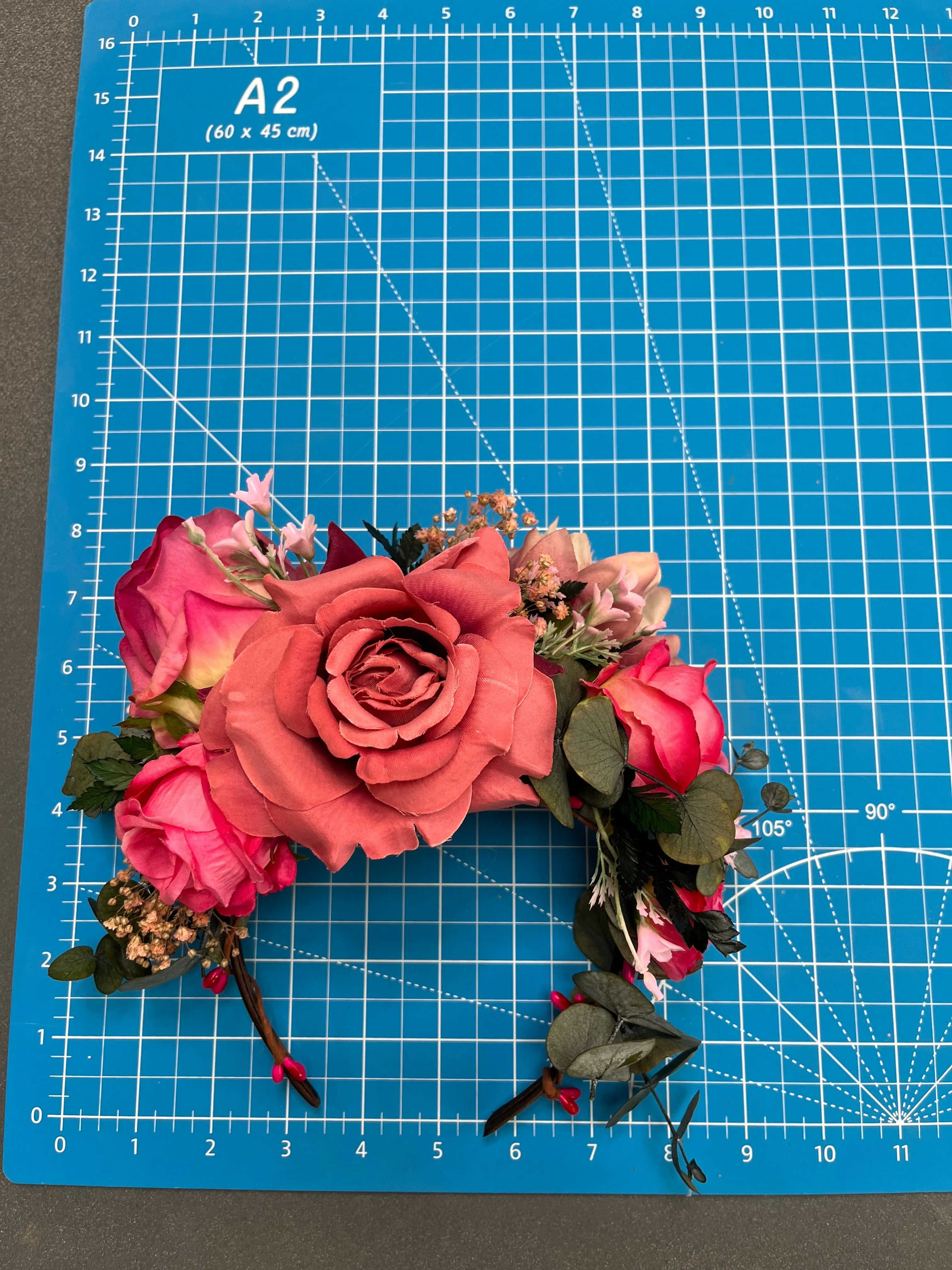 Pink Frida Kahlo flower headband