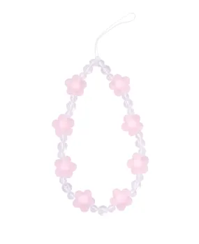 Pink Glass Floral Phone Charm