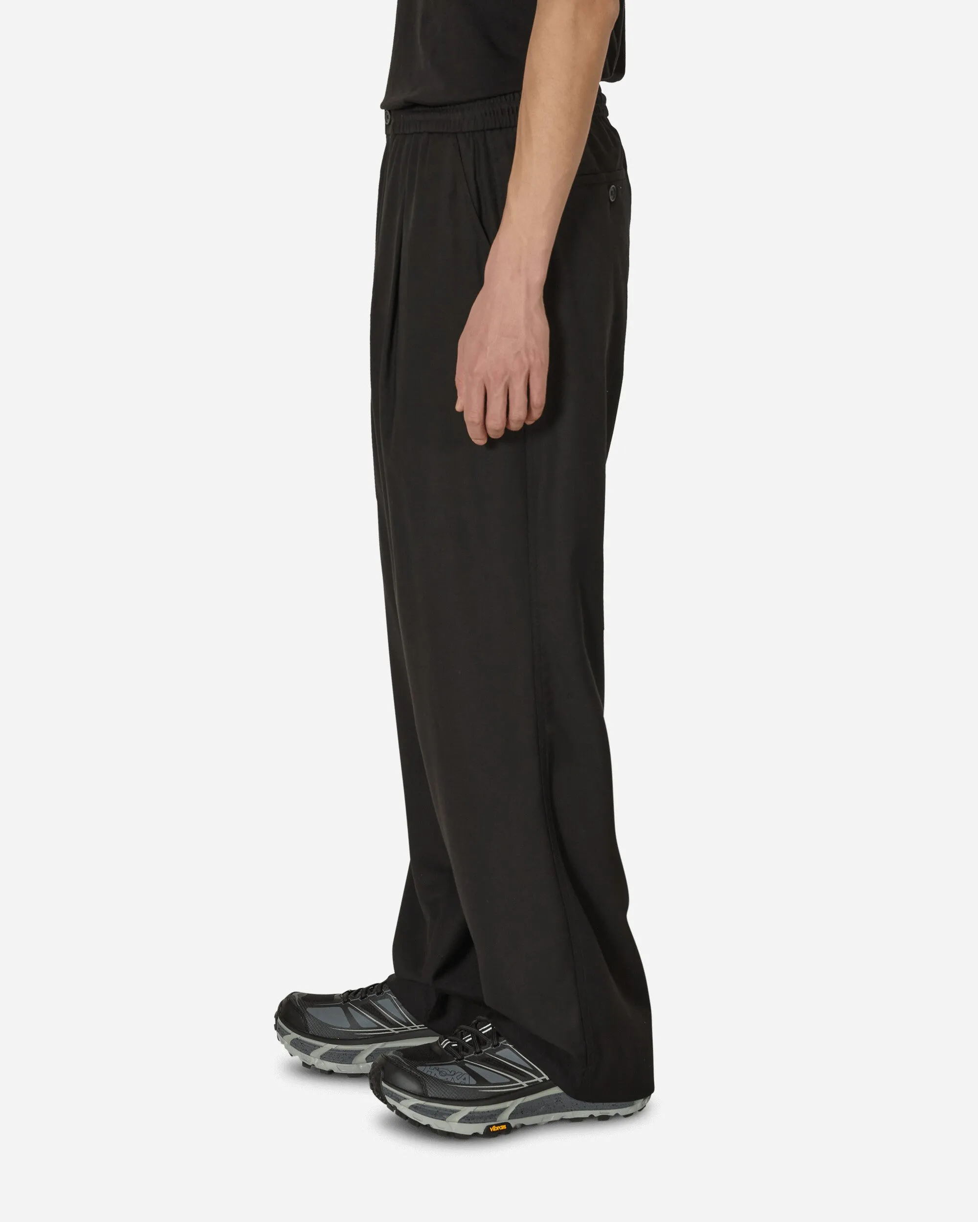 Pleated Wool Pants Black