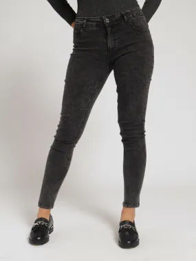 Portia Push Up Denim Jean - Black Acid