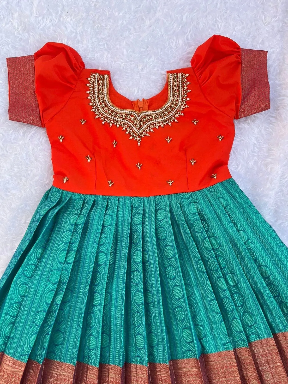 PRE ORDER : Regal Ruby and Teal Ensemble Frock