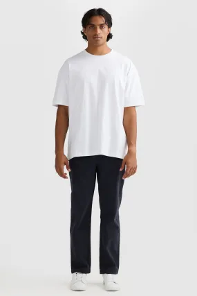 Straight Twill Pants Navy