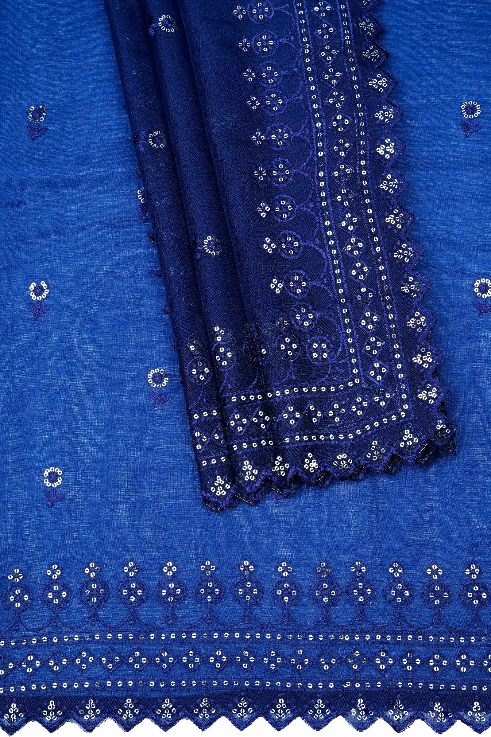 Teejh Hiranya Blue Sequin Embroidery Organza Saree