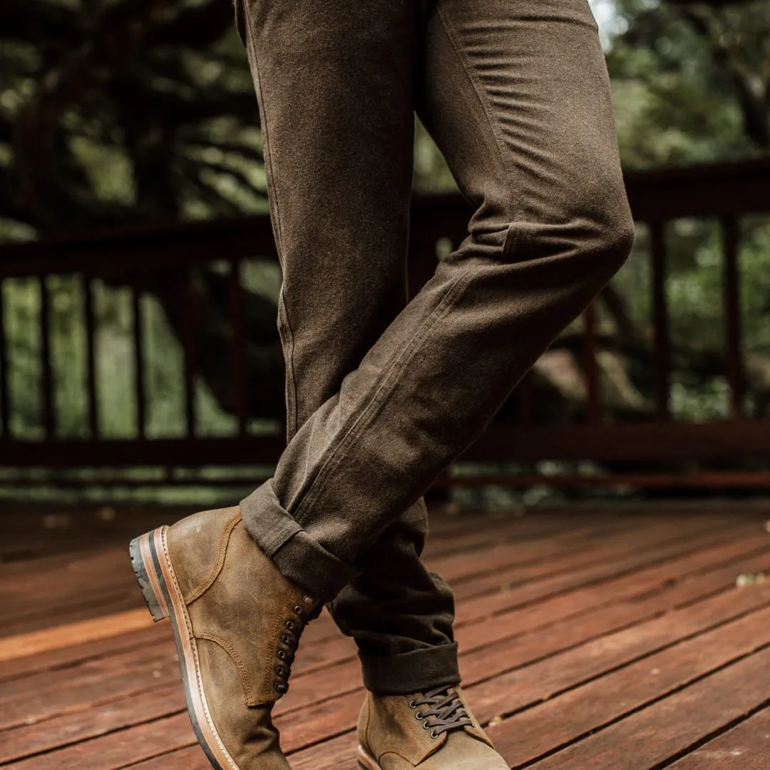 The Camp Pant in Heather Olive Twill