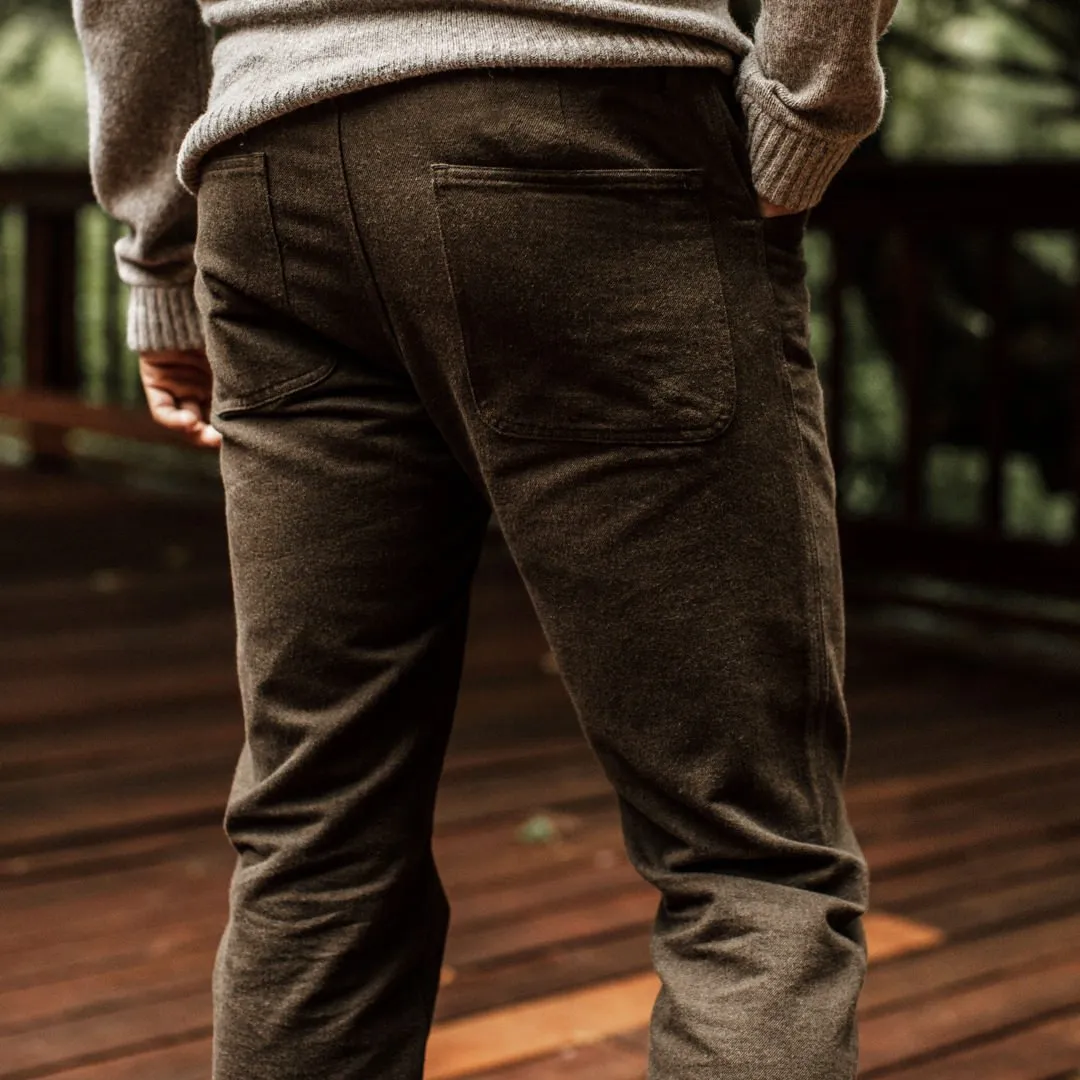 The Camp Pant in Heather Olive Twill