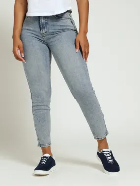 Tinted Mom Jeans - Stonewash/Blush