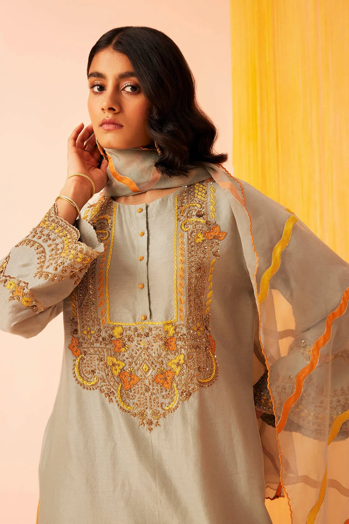 Waves Embroidered Kurta Set