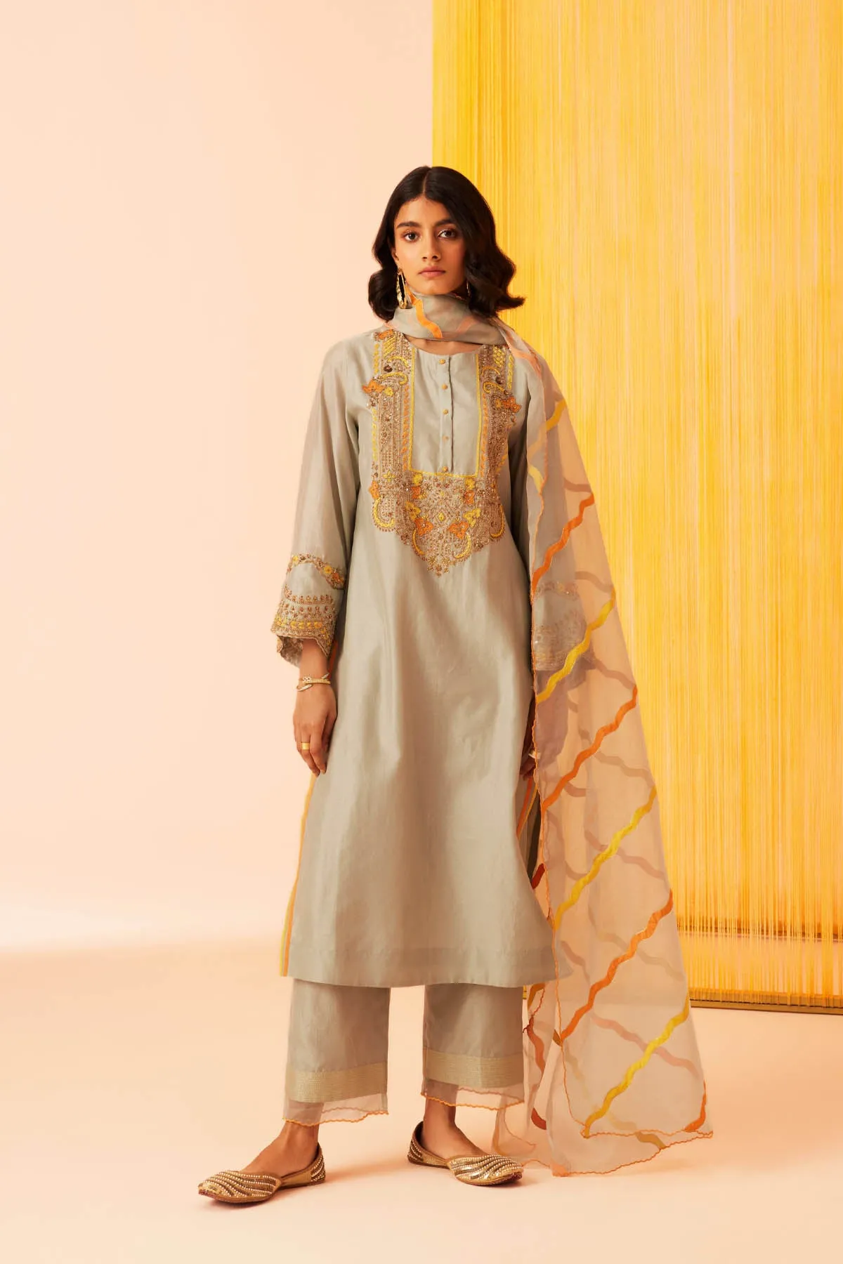 Waves Embroidered Kurta Set