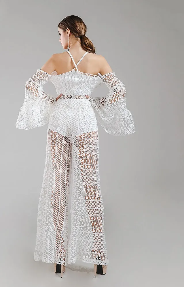 White Crochet Jumpsuit